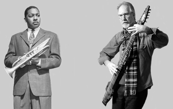 (Picture of Wynton Marsalis glaring at Emmett Chapman while he plays a Stick)